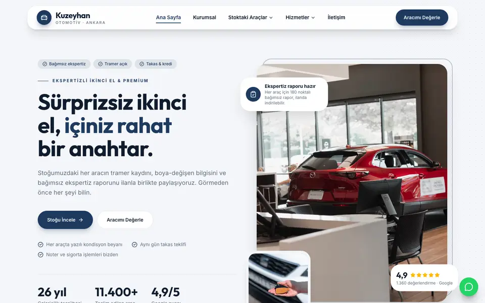 Oto Galeri · Modern şablonu