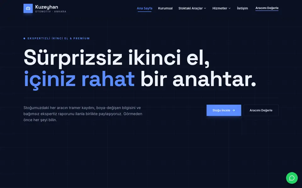 Oto Galeri · Teknik şablonu