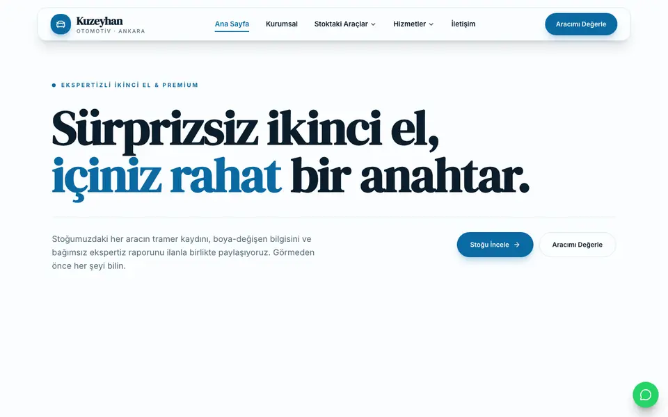 Oto Galeri · Vitrin şablonu