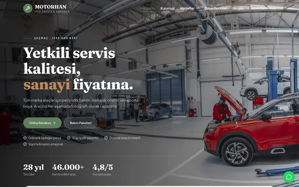 Oto Servis · Bahar şablonu