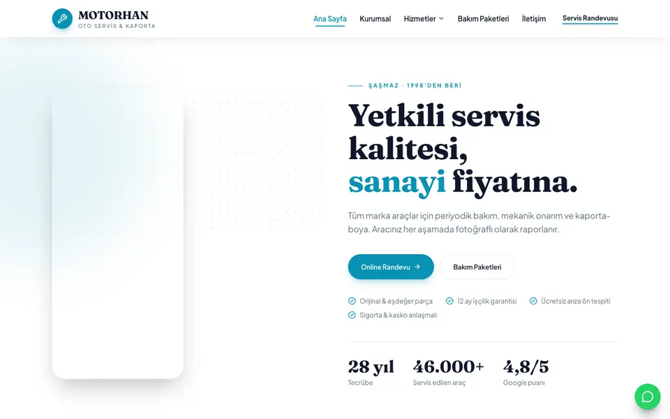 Oto Servis · Doğal şablonu