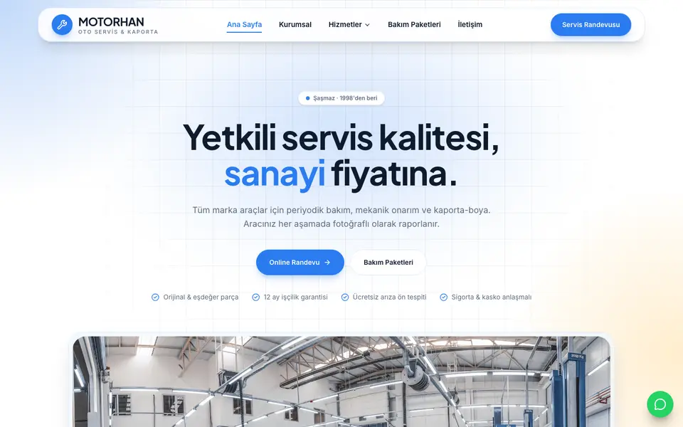 Oto Servis · Kristal şablonu