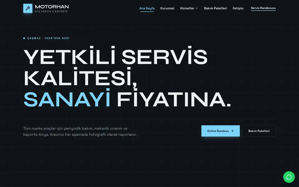 Oto Servis · Monokrom şablonu
