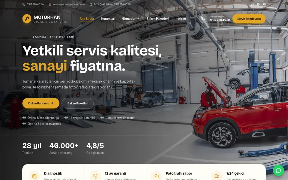Oto Servis · Mozaik şablonu