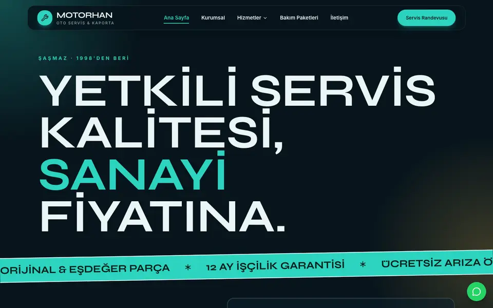 Oto Servis · Neon şablonu