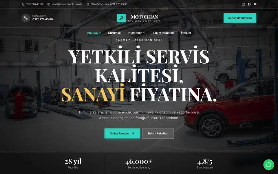 Oto Servis · Prestij şablonu