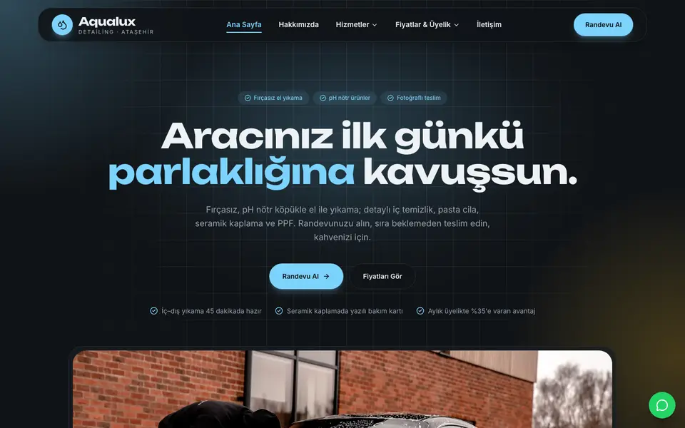 Oto Yıkama & Detailing · Cam şablonu