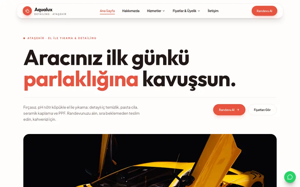 Oto Yıkama & Detailing · Canlı şablonu