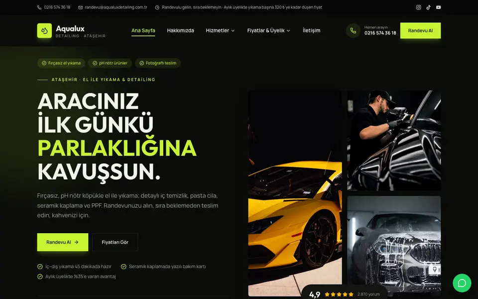 Oto Yıkama & Detailing · Cesur şablonu