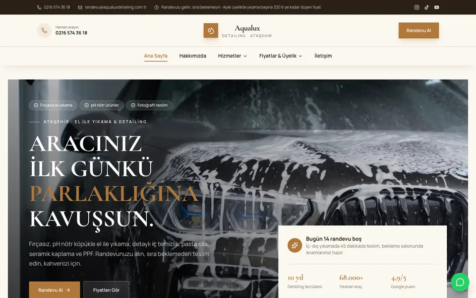 Oto Yıkama & Detailing · Elit şablonu