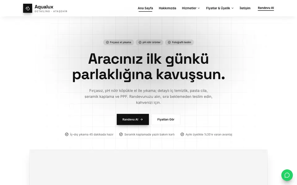 Oto Yıkama & Detailing · Minimal şablonu