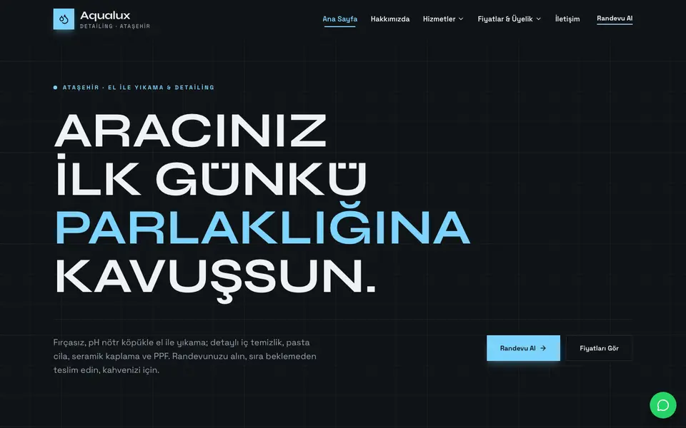 Oto Yıkama & Detailing · Monokrom şablonu