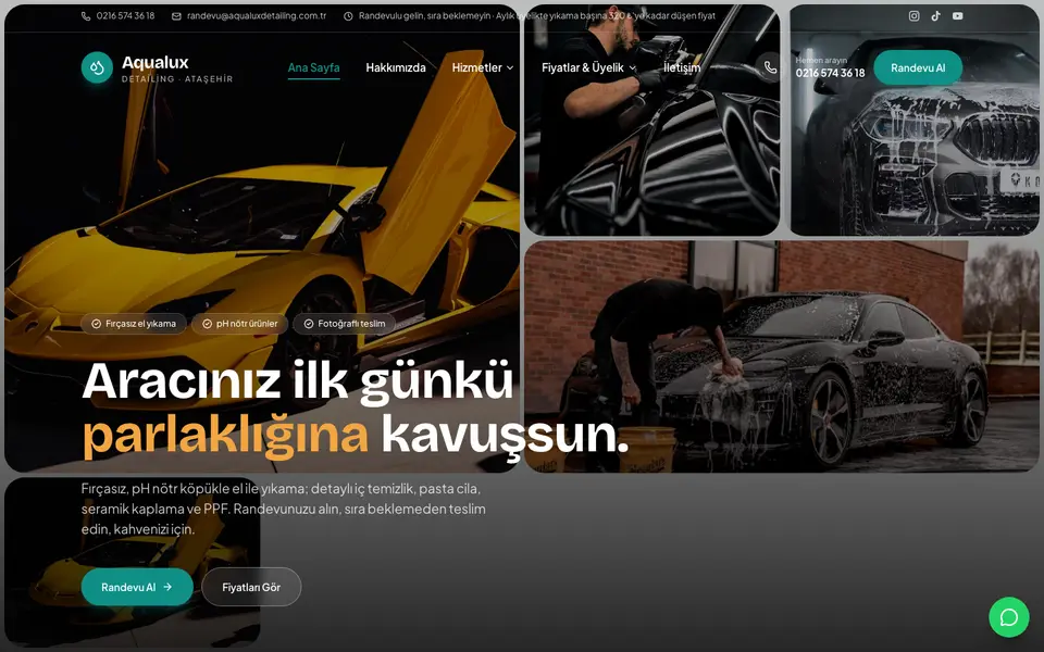 Oto Yıkama & Detailing · Mozaik şablonu