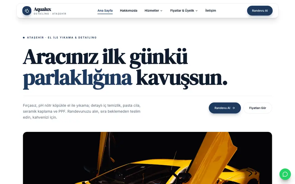 Oto Yıkama & Detailing · Vitrin şablonu