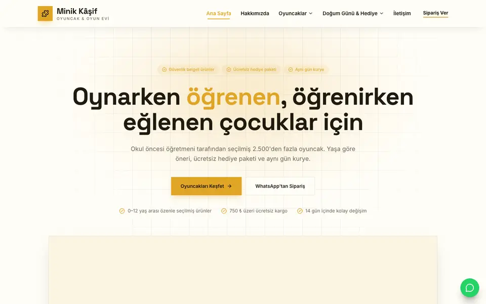 Oyuncakçı · Minimal şablonu