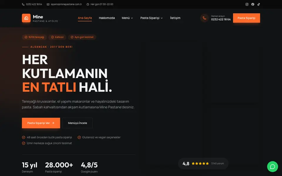 Pastane · Cesur şablonu