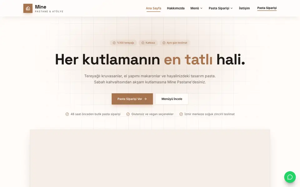 Pastane · Minimal şablonu