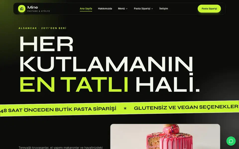 Pastane · Neon şablonu