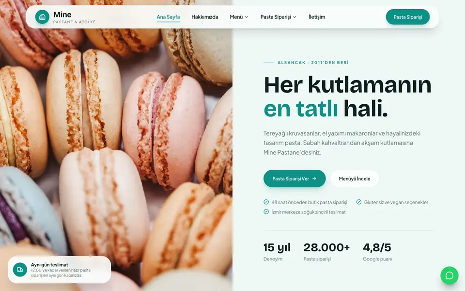 Pastane · Pastel şablonu