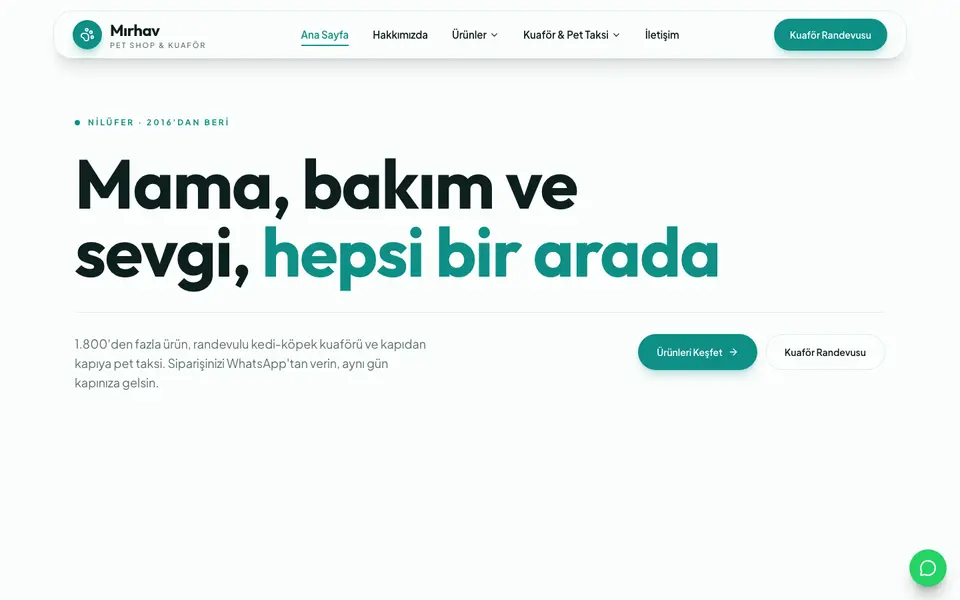 Pet Shop · Canlı şablonu