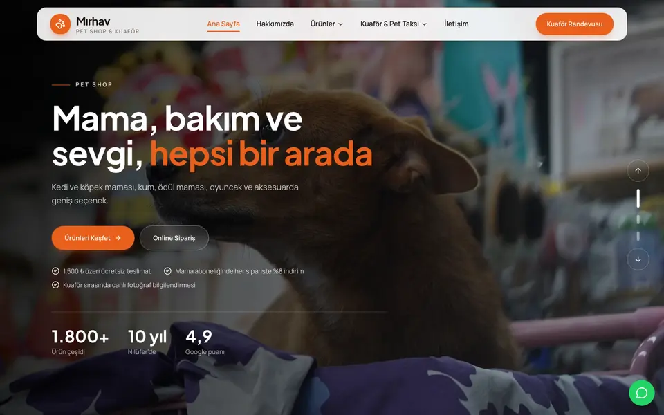 Pet Shop · Dinamik şablonu