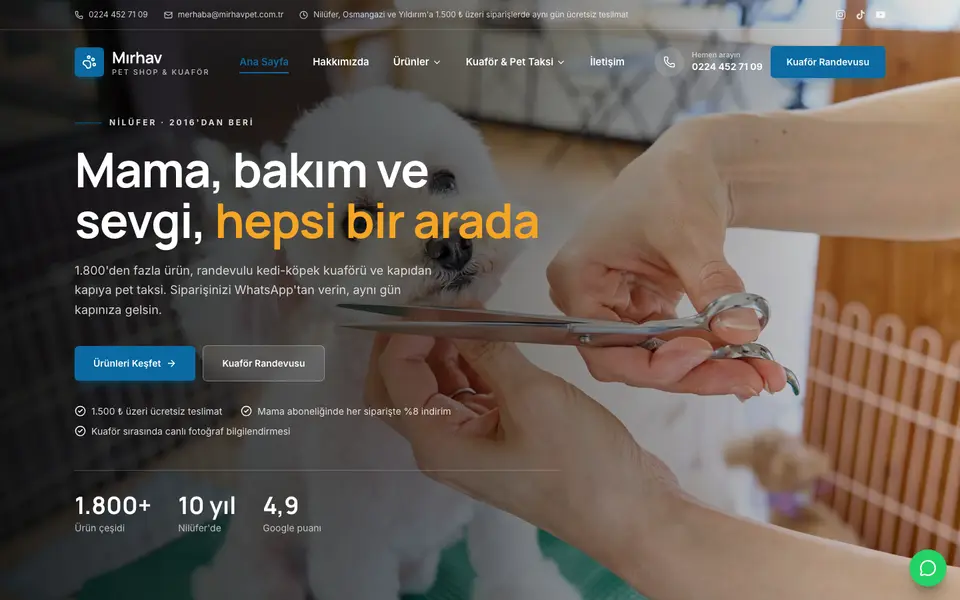 Pet Shop · Kurumsal şablonu