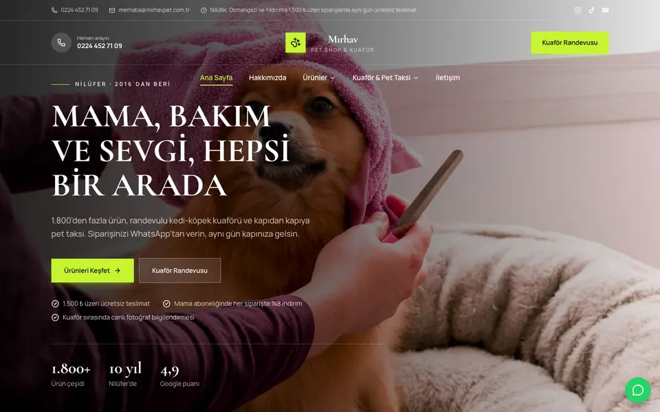 Pet Shop · Lüks şablonu