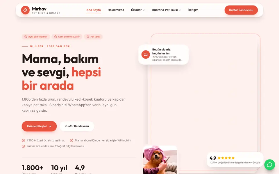 Pet Shop · Modern şablonu