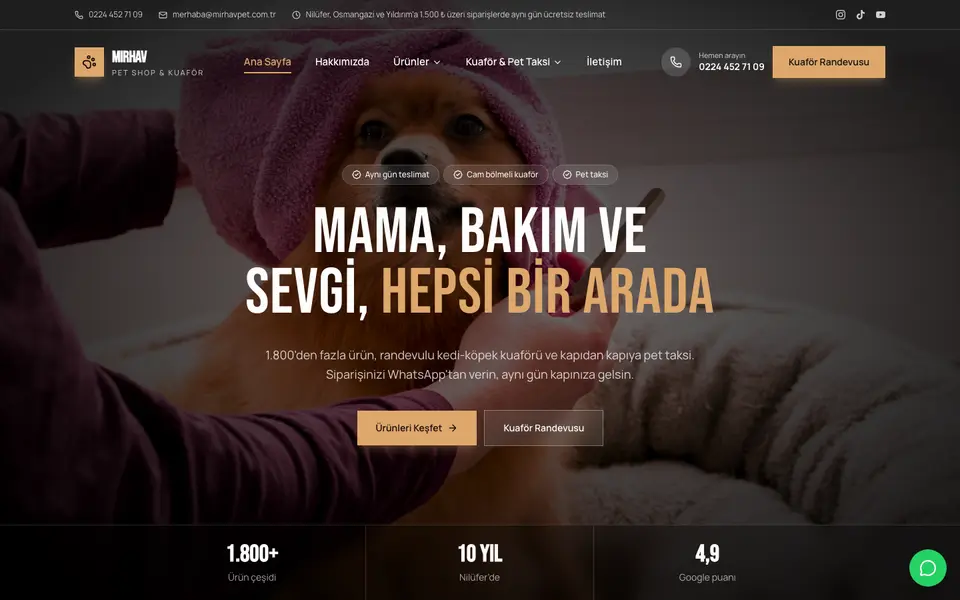 Pet Shop · Sinema şablonu
