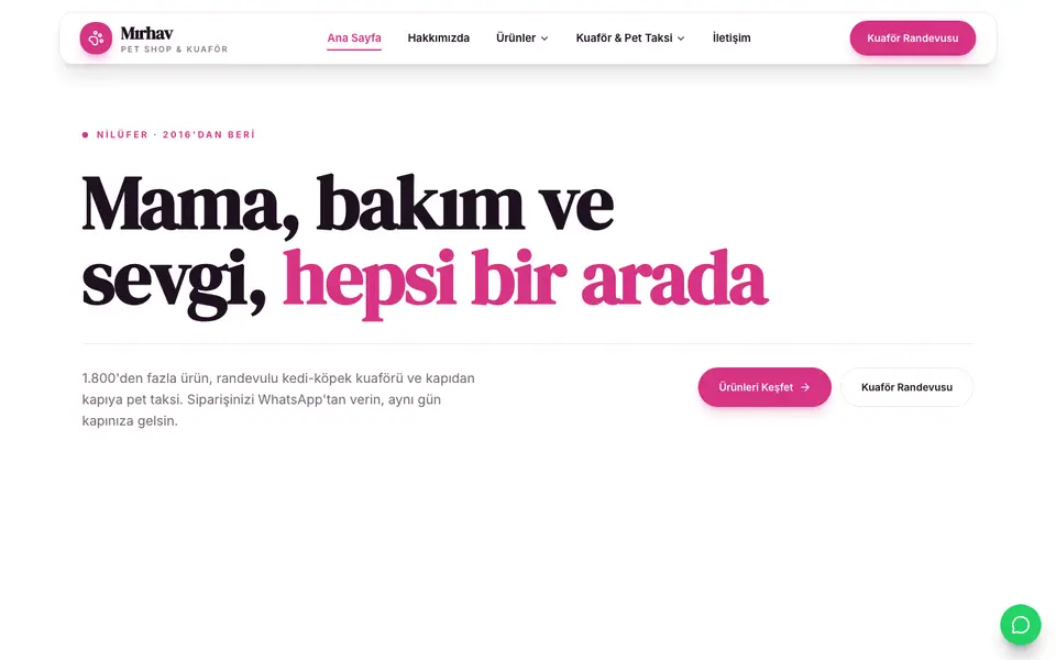 Pet Shop · Vitrin şablonu