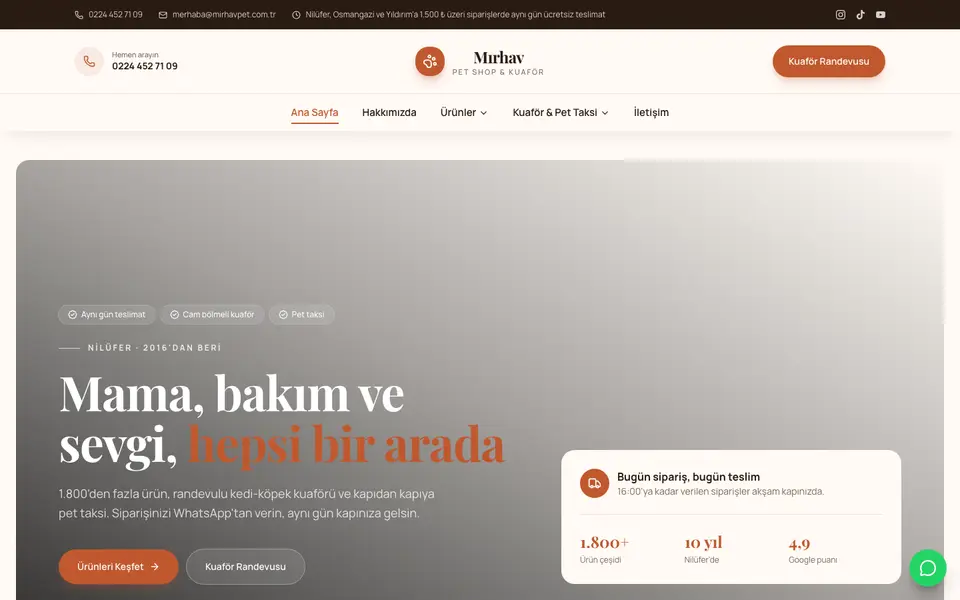 Pet Shop · Zarif şablonu