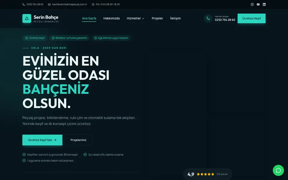 Peyzaj & Bahçe · Cesur şablonu