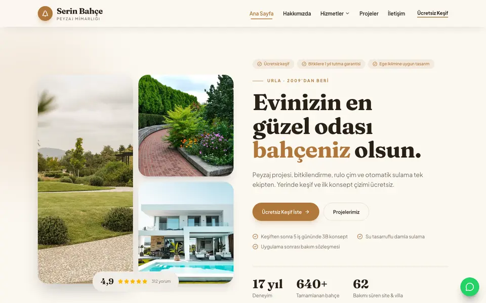 Peyzaj & Bahçe · Doğal şablonu