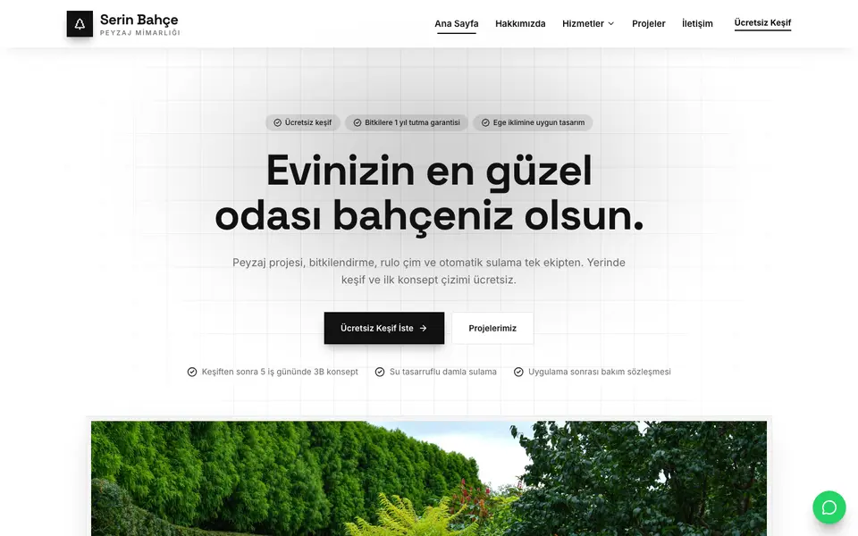 Peyzaj & Bahçe · Minimal şablonu