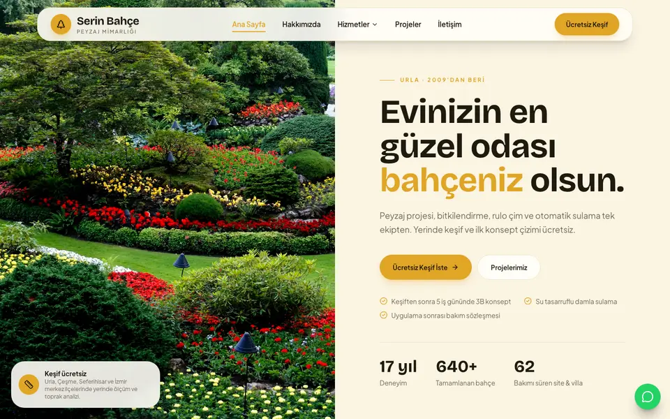Peyzaj & Bahçe · Pastel şablonu
