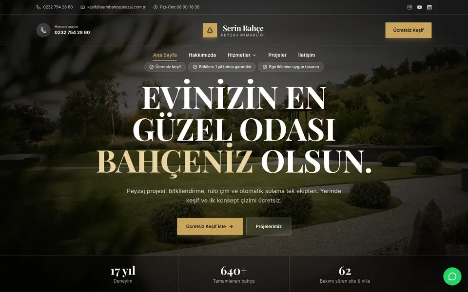 Peyzaj & Bahçe · Prestij şablonu