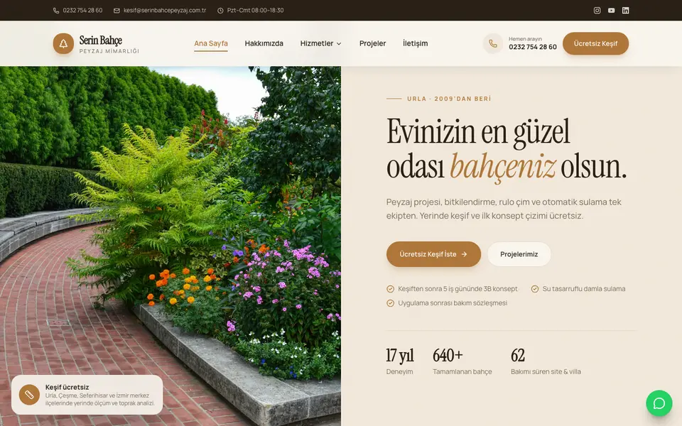 Peyzaj & Bahçe · Retro şablonu