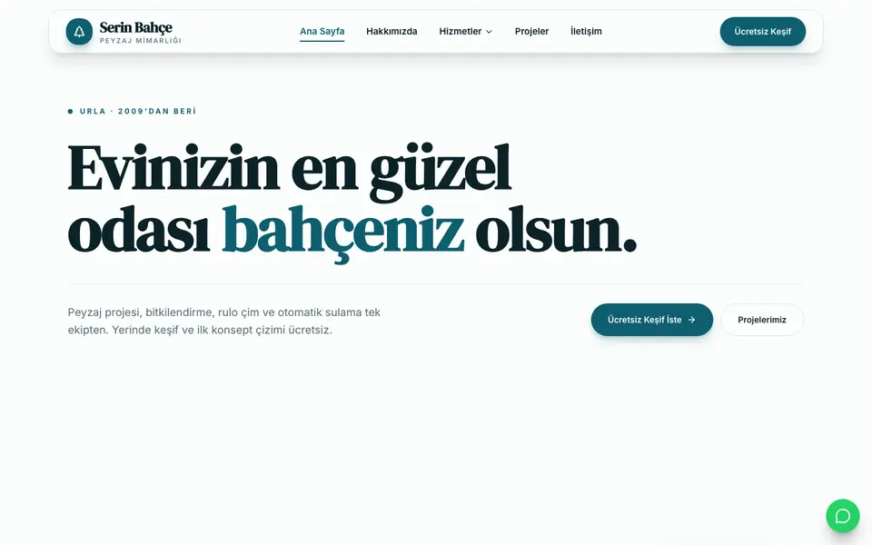 Peyzaj & Bahçe · Vitrin şablonu