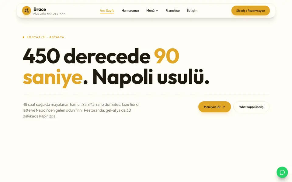 Pizzacı · Canlı şablonu
