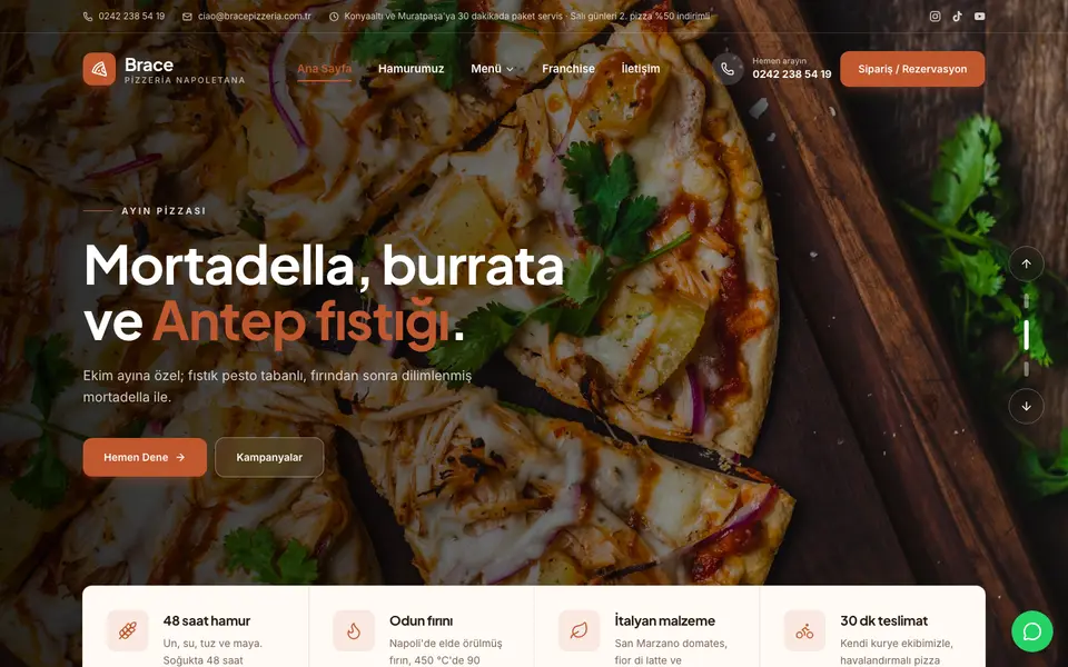 Pizzacı · Klasik şablonu