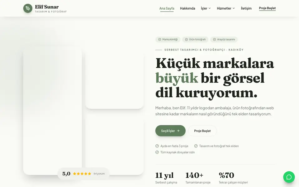 Kişisel Portfolyo · Doğal şablonu