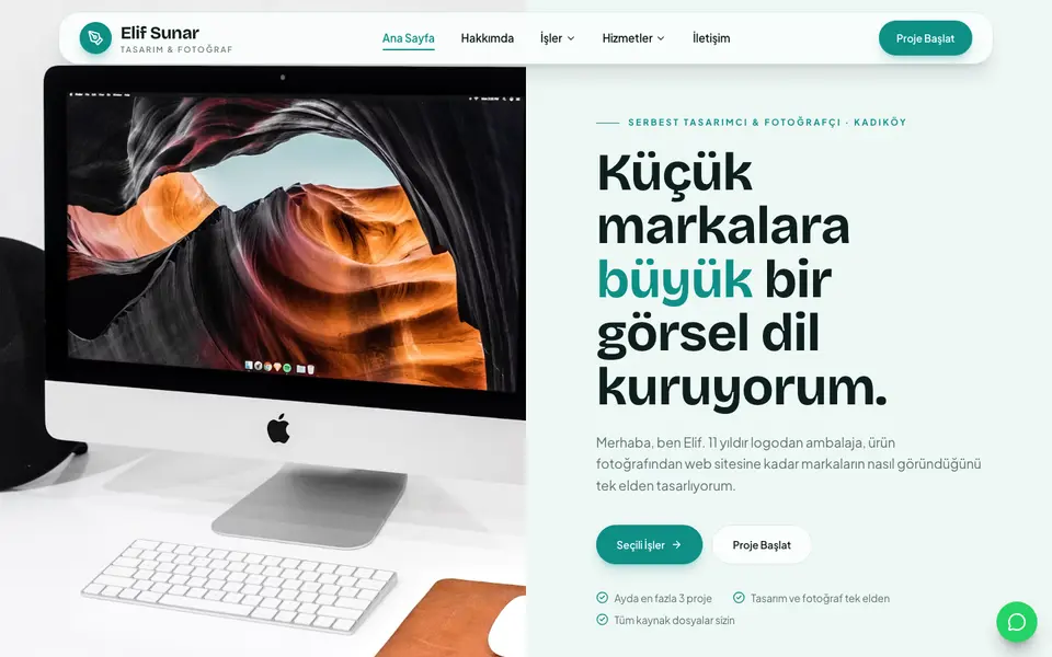 Kişisel Portfolyo · Pastel şablonu