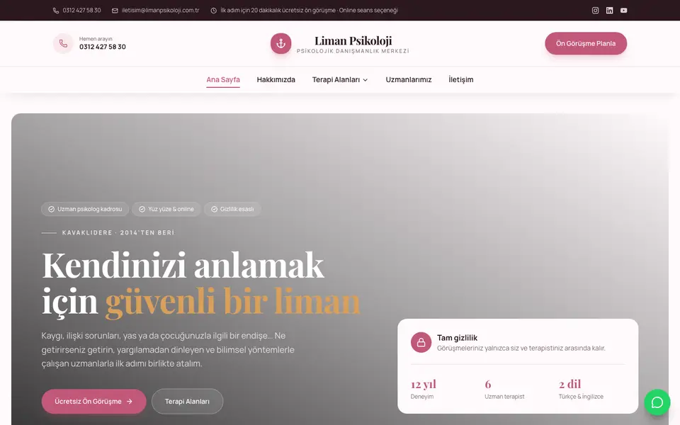 Psikolojik Danışmanlık · Zarif şablonu