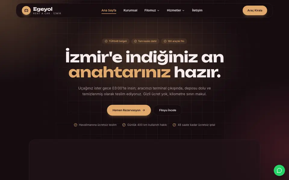 Araç Kiralama · Cam şablonu