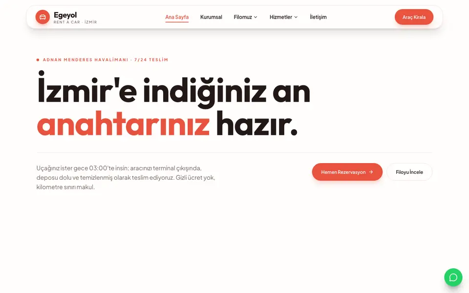 Araç Kiralama · Canlı şablonu