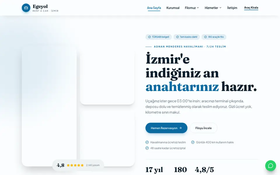 Araç Kiralama · Doğal şablonu