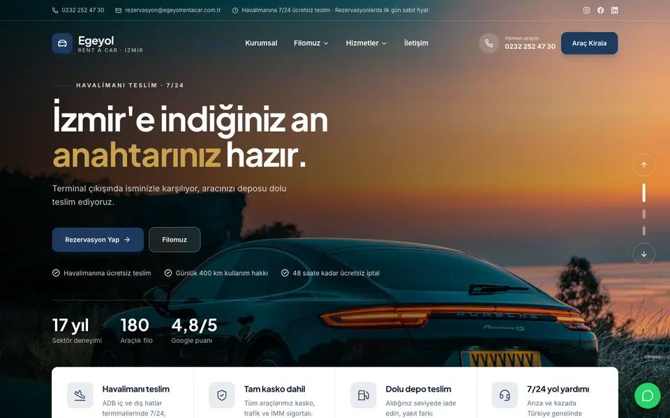 Araç Kiralama · Klasik şablonu