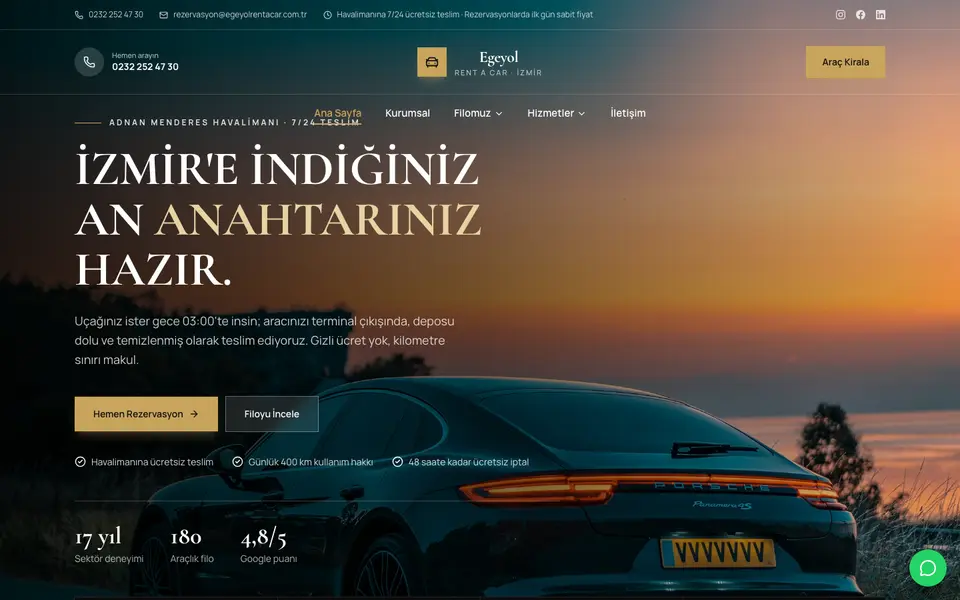 Araç Kiralama · Lüks şablonu