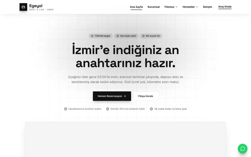 Araç Kiralama · Minimal şablonu