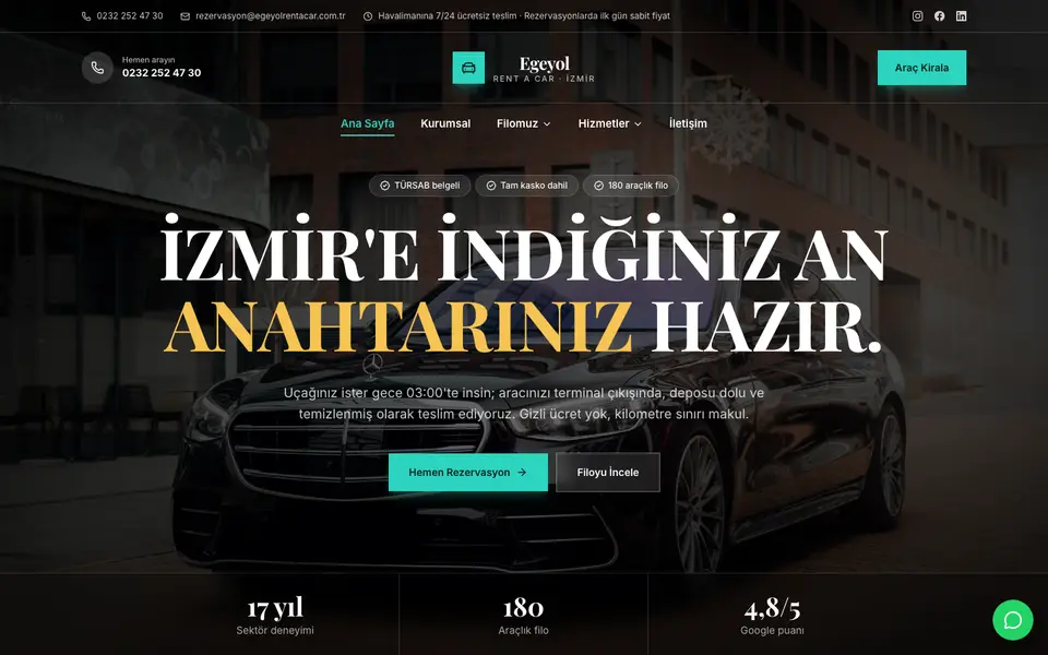 Araç Kiralama · Prestij şablonu